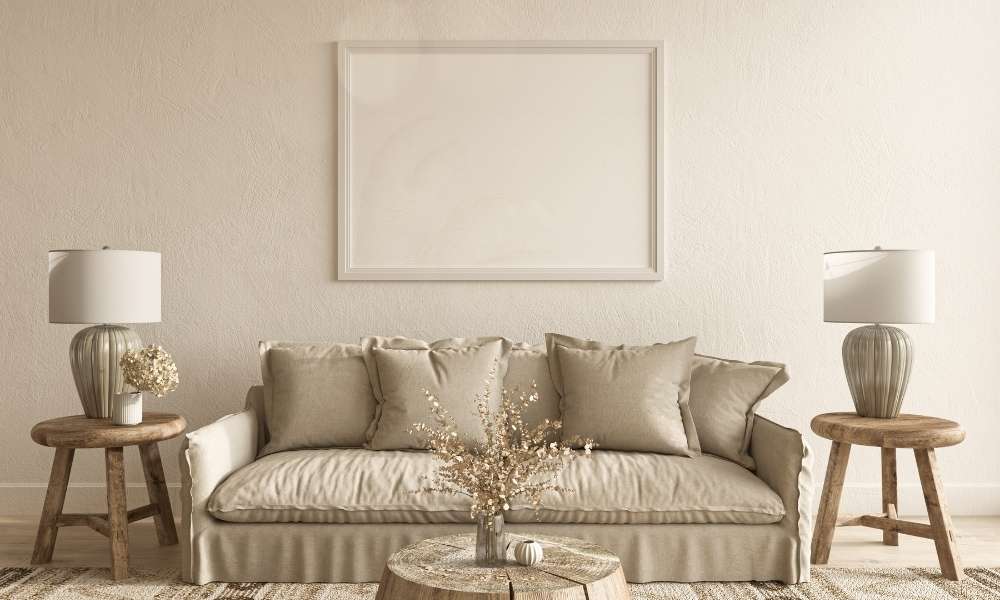 Cream Furniture with Gray Walls

